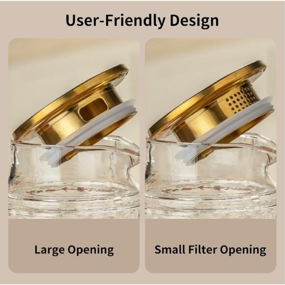 Glass Pitcher with Lid, 2 PACK 84 oz/2.5L Liter Vintage Water Pitcher, Clear Bor - Picture 4 of 6